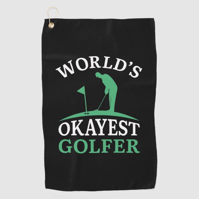 Serviette De Golf Golfeur le plus Okayest du monde (Devant)