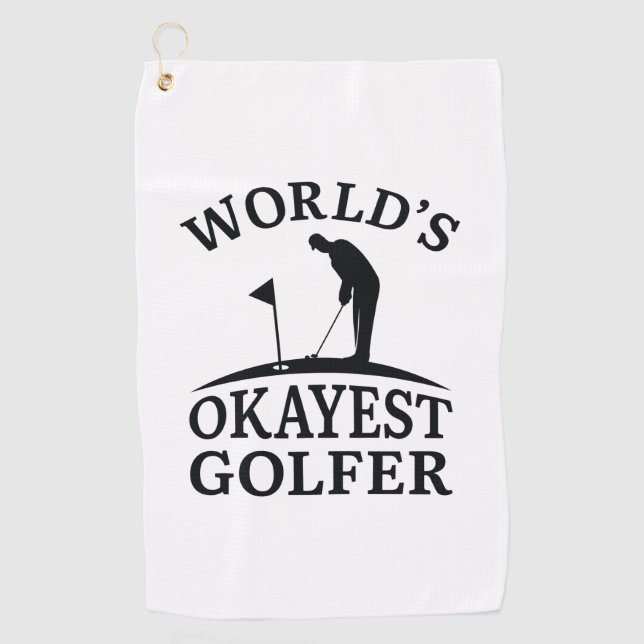 Serviette De Golf Golfeur le plus Okayest du monde (Devant)