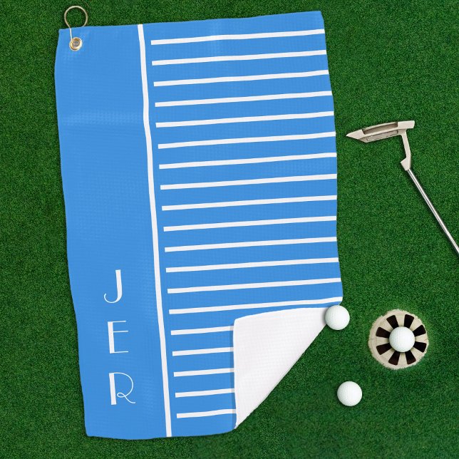 Serviette De Golf Golfeur Moderne Monogramme Initiales Sports Pro Bl (Créateur téléchargé)
