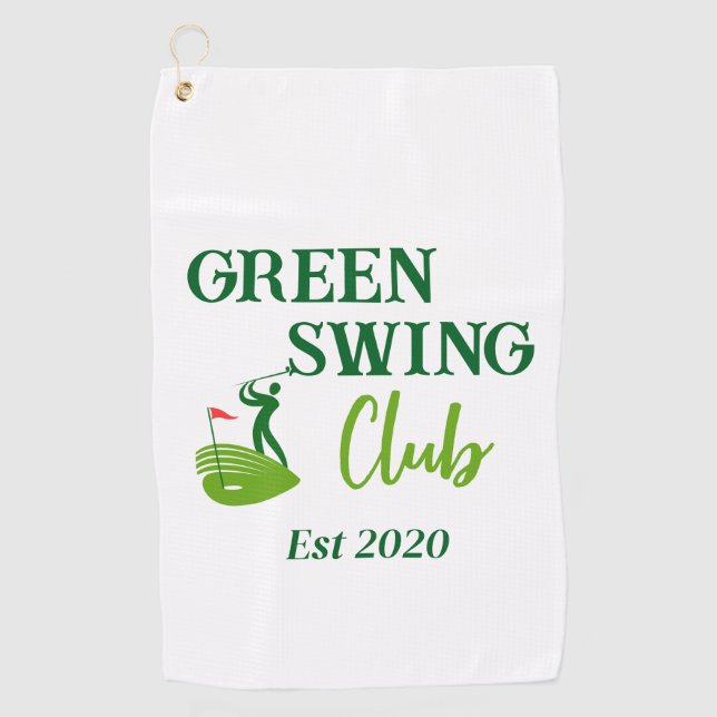 Serviette De Golf Golfeur Monogramme & Nom Personnalisé de Style Mod (Devant)