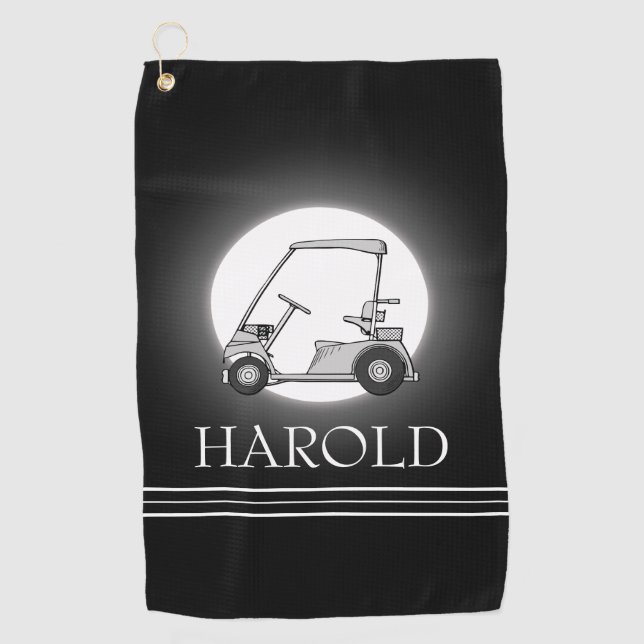 Serviette De Golf Golfeur Noir (Devant)