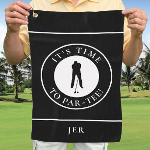 Serviette De Golf Golfeur Par Tee Drôle Humour Monogramme Noir Pour
