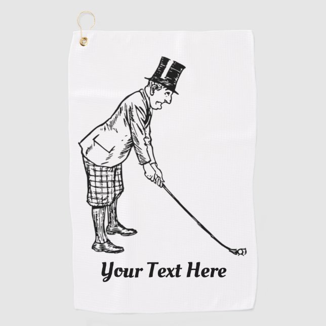 Serviette De Golf Golfeur pimpant votre texte (Devant)