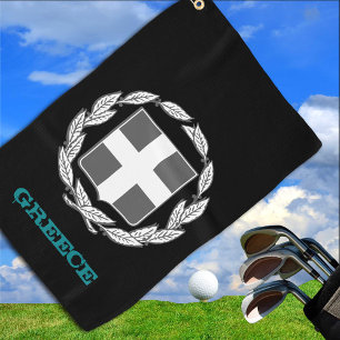 Serviette De Golf Golfing Grèce & armoiries grecques / drapeau