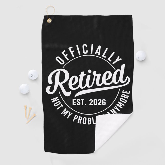 Serviette De Golf Golfueur retraité drôle 2026 Est 2026 (En situation)