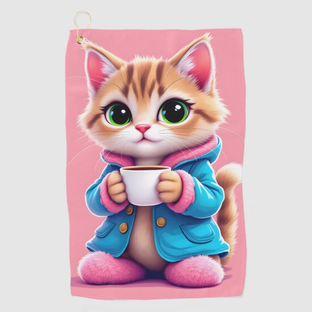 Serviette De Golf Good Morning Kitten (Devant)