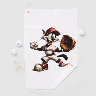 Serviette De Golf Goofy Cat Baseball Pitcher Monte
