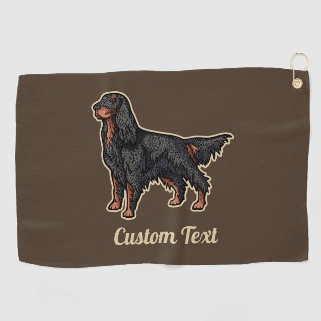 Serviette De Golf Gordon Setter Illustration Golf Towel (Horizontal)