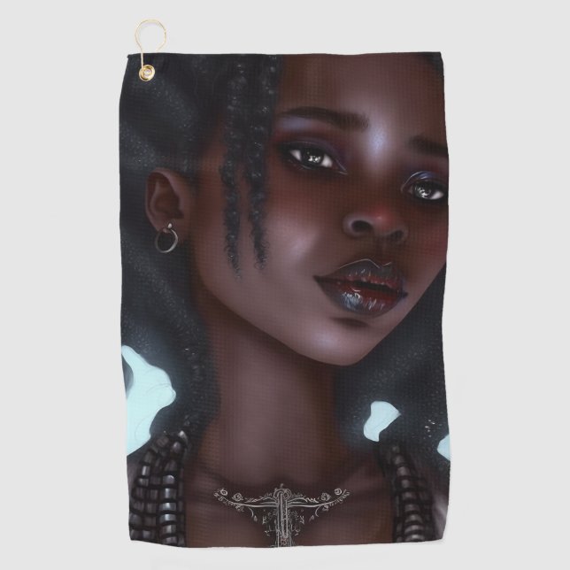 Serviette De Golf Goth fille noire mignonne (Devant)