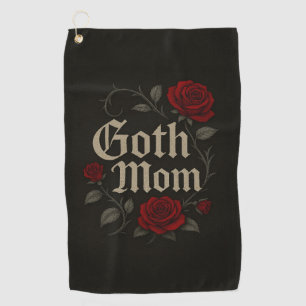 Serviette De Golf Goth Mom Red Rose Floral Victorian Typographie de 