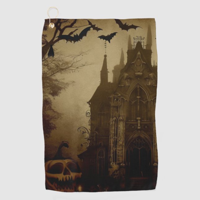 Serviette De Golf Gothique/Halloween/automne/citrouille (Devant)