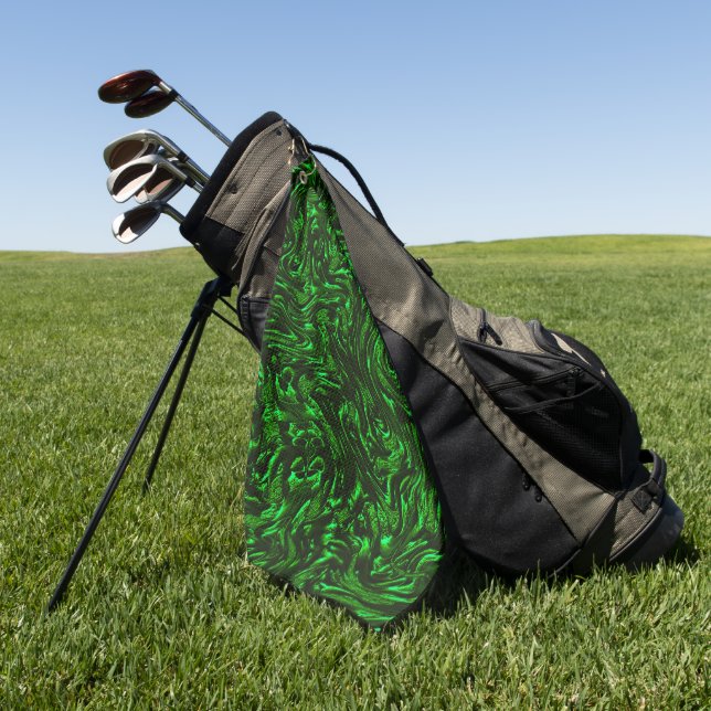 Serviette De Golf Grains texturés vert métallique