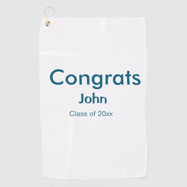 Serviette De Golf grand garçon ajouter nom félicitations date année  (Devant)