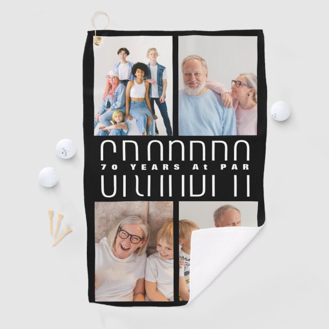Serviette De Golf Grand-parents cadeau de jour pour 70 ans (En situation)