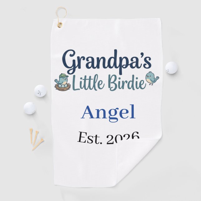 Serviette De Golf Grandpa’s Little Birdie Baby Keepsake Golf Ball (En situation)