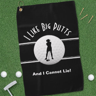 Serviette De Golf Grands Putt Golfeur Humour Sportif Pour Elle Noir