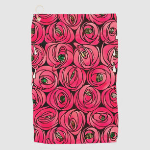 Serviette De Golf Graphique rose Art Nouveau Rennie Macintosh