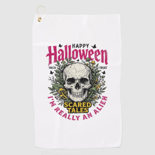 Serviette De Golf Graphisme d'alien crâne Halloween vintage pour T-s
