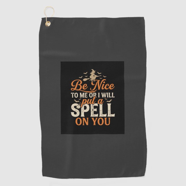 Serviette De Golf Graphisme de sort de sorcière d'Halloween_1 (Devant)