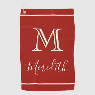 Serviette De Golf  Gras brillant avec 3 couleurs uniques Monogramme 
