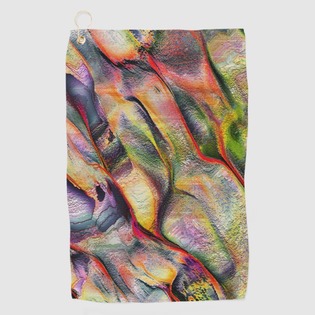Serviette De Golf Gravé de rugosité et d'aquarelle virtuelle (Devant)
