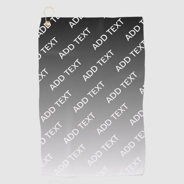 Serviette De Golf Gray (changeable color) Ombre & Text Pattern (Devant)
