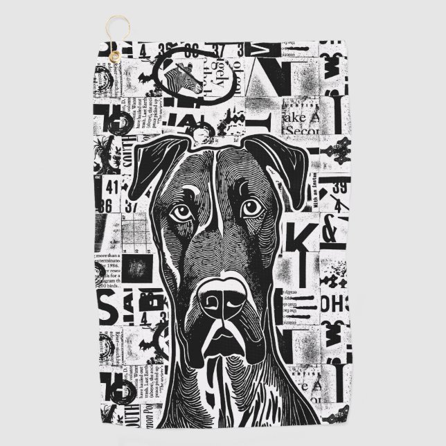 Serviette de golf Great Dane Dog (Devant)