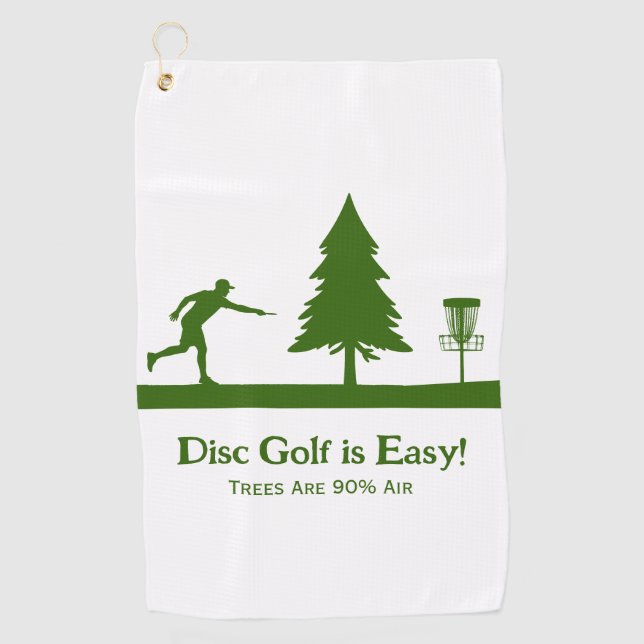 Serviette De Golf Green Funny Disc Golf Putting avec obstacle arbre (Devant)