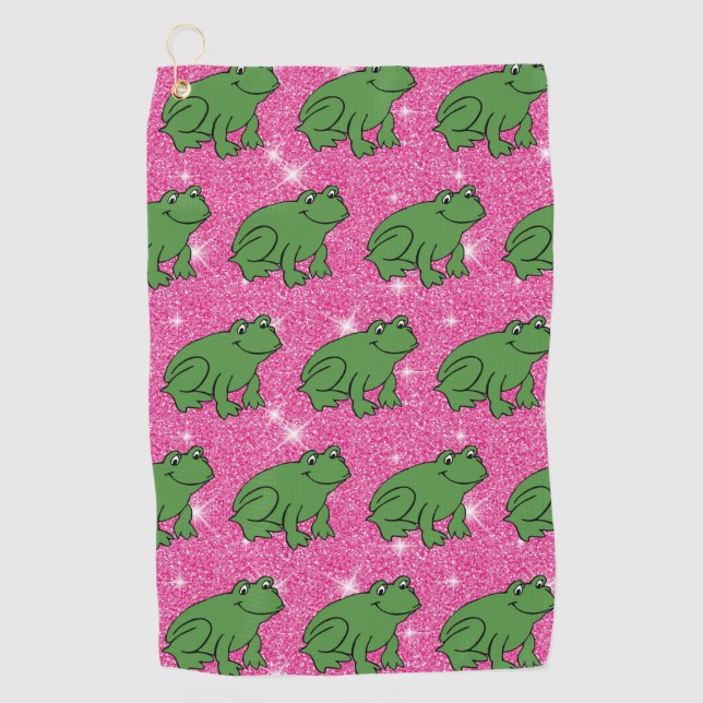 Serviette De Golf Grenouille verte Animaux amphibiens Imaginaire Par (Devant)