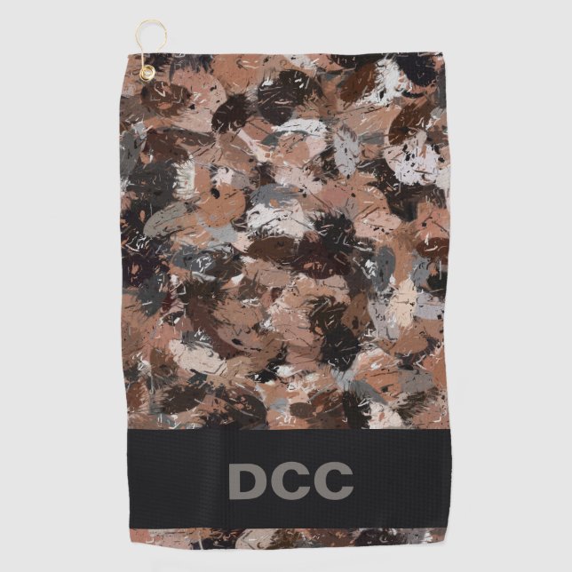 Serviette De Golf Gris, Brown et noir (Devant)
