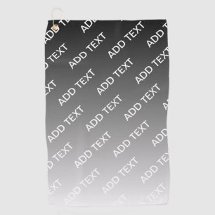 Serviette De Golf Gris (couleur changeable) Ombre & Motif de texte