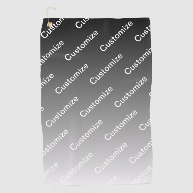 Serviette De Golf Gris (couleur changeable) Ombre & Motif de texte (Devant)