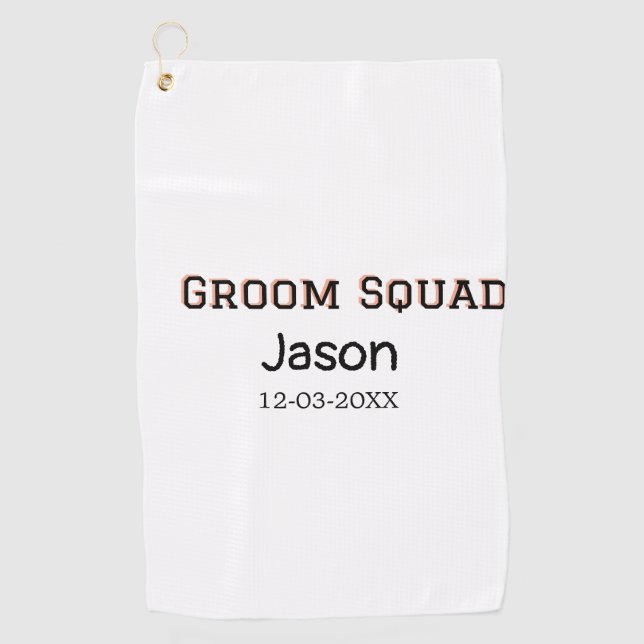 Serviette De Golf Groom Squad garçon d'honneur enterrement de vie de (Devant)