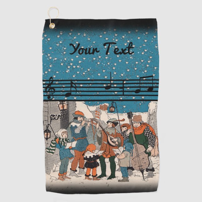 Serviette De Golf Groupe de chanteurs et de musiciens au coin de la  (Devant)