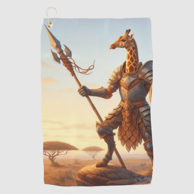 Serviette De Golf guerrier girafe (Devant)