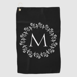 Serviette De Golf Guirlande florale de monogramme