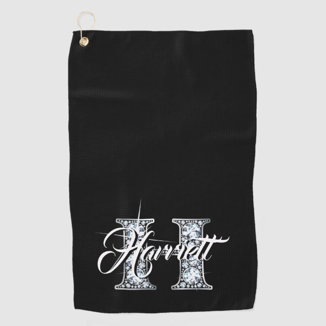 Serviette De Golf H Faux Diamond Monogramme (Devant)