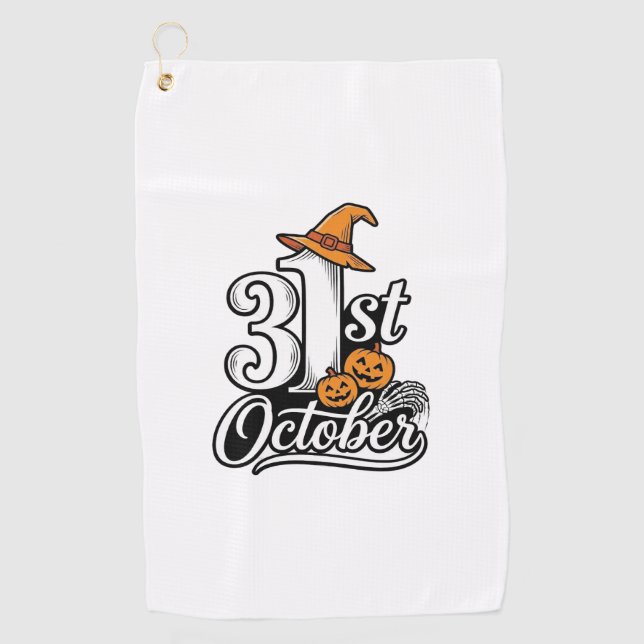 Serviette De Golf Halloween 31 octobre typographie conception de t-s (Devant)