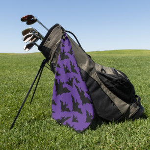 Serviette De Golf Halloween chauves-souris violet cool éffrayant mot