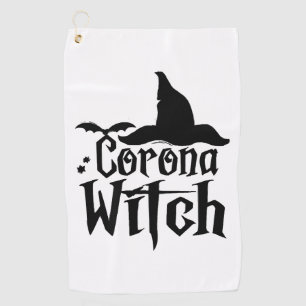 Serviette De Golf Halloween Corona Witch, Halloween drôle,