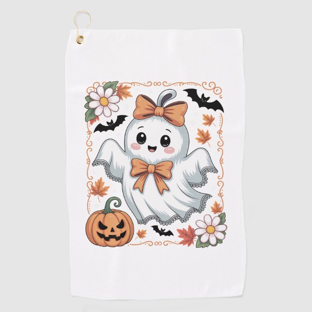 Serviette De Golf Halloween éffrayant Lace Ghost (Devant)