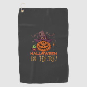 Serviette De Golf Halloween Est Là Chapeau De Sorcière Citrouille Ch