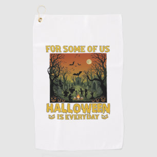 Serviette De Golf Halloween est tous les jours Cimetière Zombies Feu