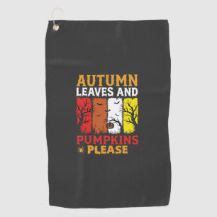 Serviette De Golf Halloween Feuilles d'Automne et Citrouilles Design
