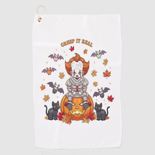 Serviette De Golf Halloween Gnome Cute Citrouille (Devant)