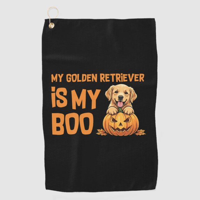Serviette De Golf Halloween Golden Retriever (Devant)