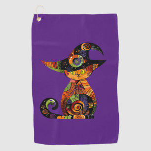 Serviette De Golf Halloween/mystique/chat/chute