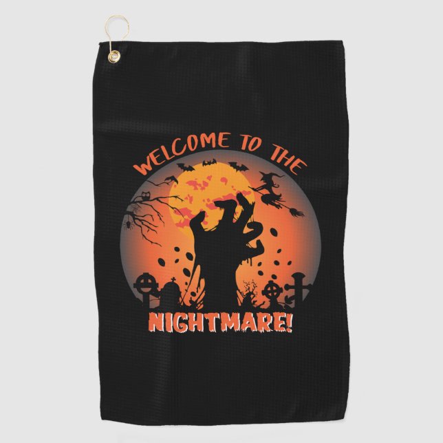Serviette De Golf Halloween Welcome (Devant)