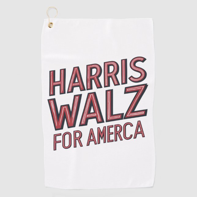 Serviette De Golf harris walz pour l'amérique (Devant)