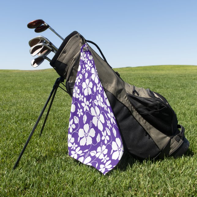 SERVIETTE DE GOLF HAWAIIAN HULA (HIBISCUS) PURPLE (Vert)